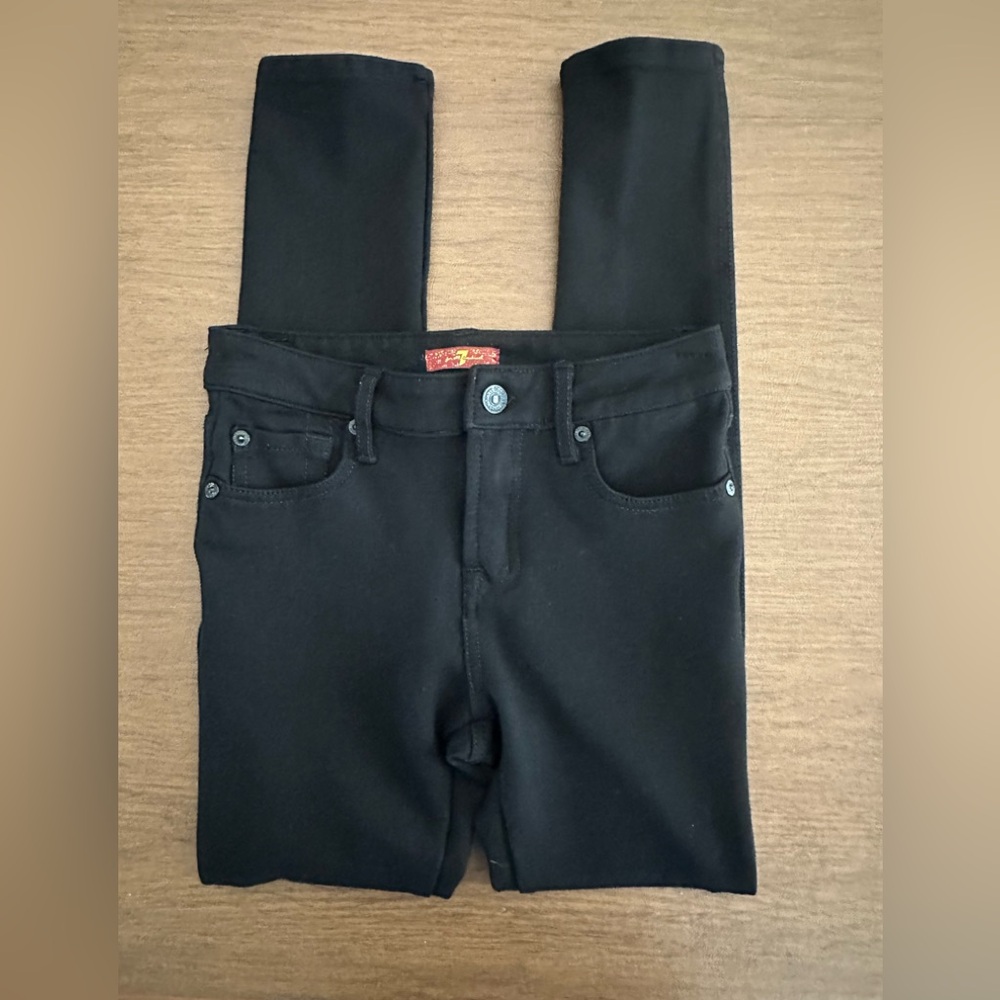7 For All Mankind, Girls 12, Ponte, Black Skinny Jean-Jegging Stretch Pants